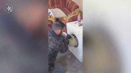 فيديو : الشرطة تضبط مسدس داخل غسالة في الناصرة